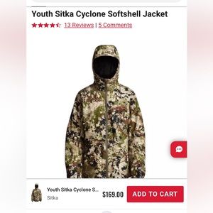 🌟Sitka🌟 Youth Small Cyclone Jacket Optifade Subalpine